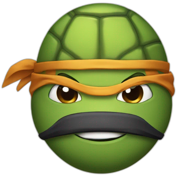 Ninja turtle with a moustache emoji