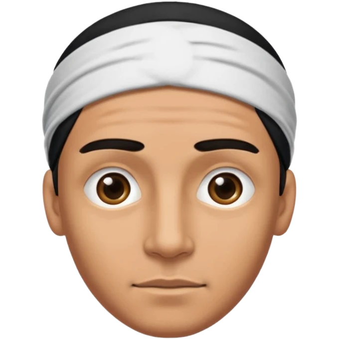necesito la cara de un hombre con una vincha de color negro en la frente. la vincha tiene que ser angosta y tiene que estar en la frente del hombre, arriba de los ojos y abajo del pelo. emoji
