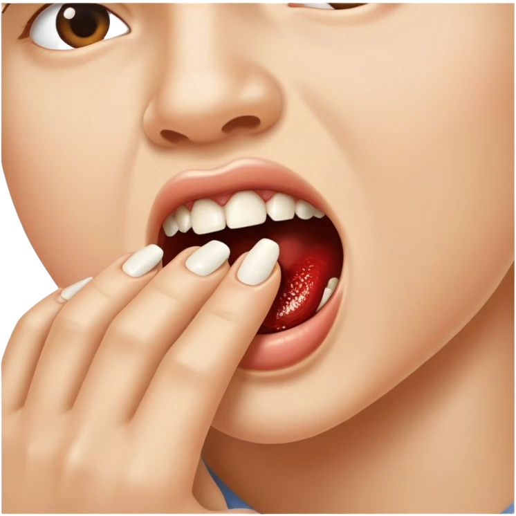 biting nail  emoji