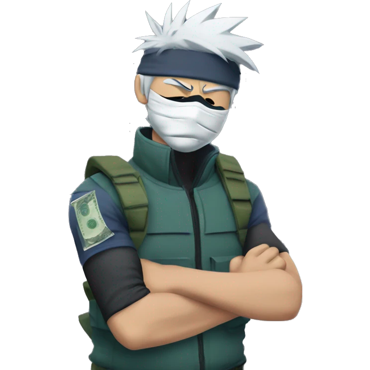 Kakashi doing money spread on his arm  emoji