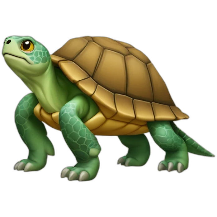 Une tortue sur un loup emoji