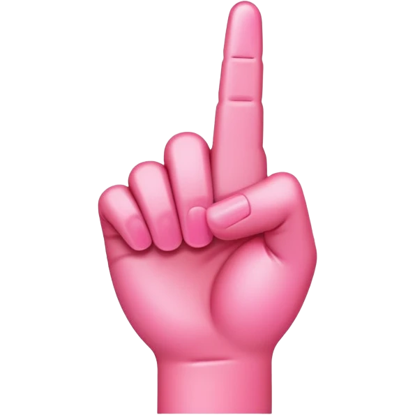 Pink middle finger emoji