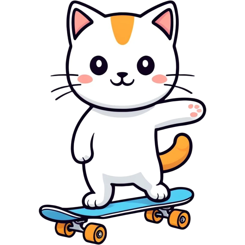 cat skateboarding emoji