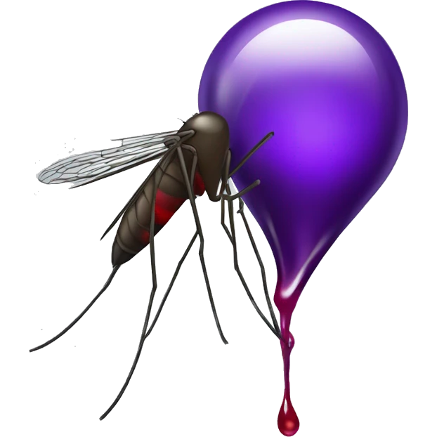 Mosquito sucking purple blood drop emoji
