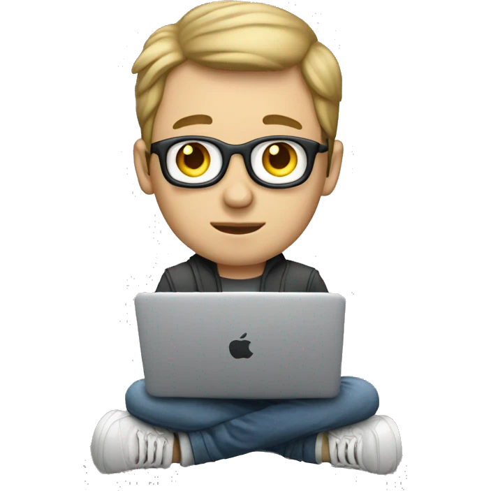 white boy music producer with macbook emoji