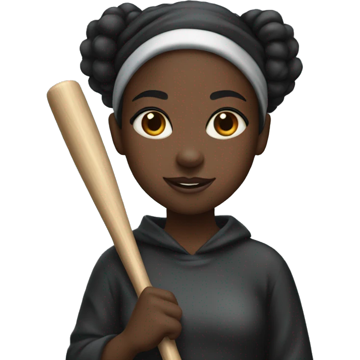 Black girl with a bat emoji