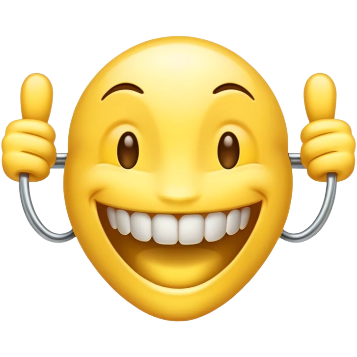 Smiling emoji with gold grills  emoji