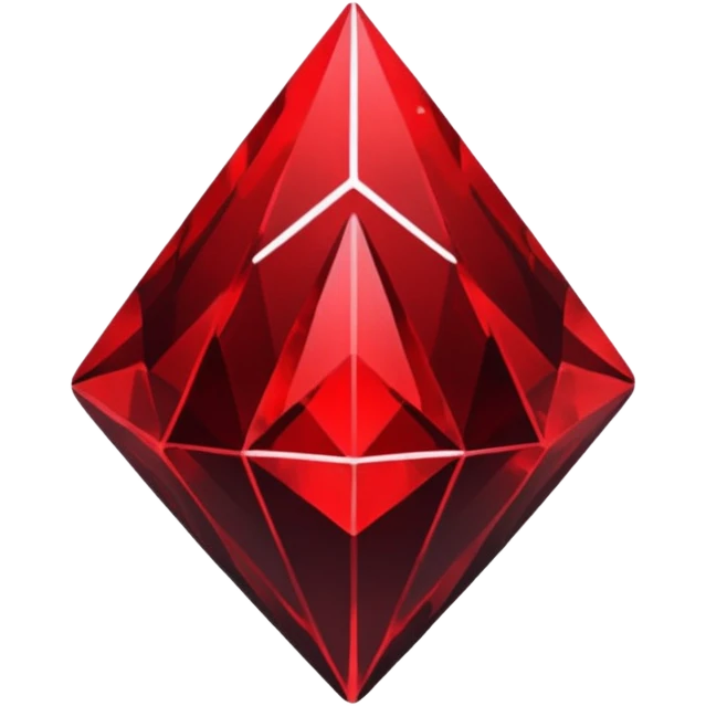 iOS sticker, dark fantasy crystal, monochrome red, minimal emoji