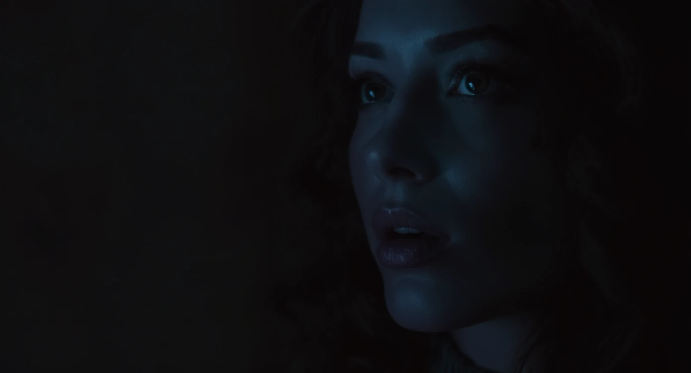 Closeup photo of a beautifull woman, low key light, cinematic light emoji