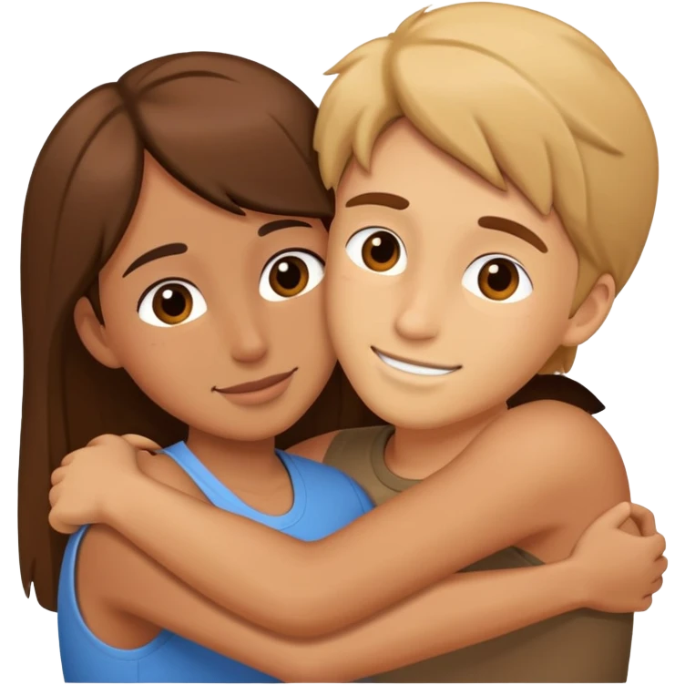 two friends hugging emoji
