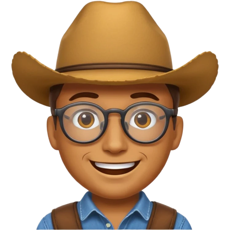 Cowboy emoji with glasses emoji