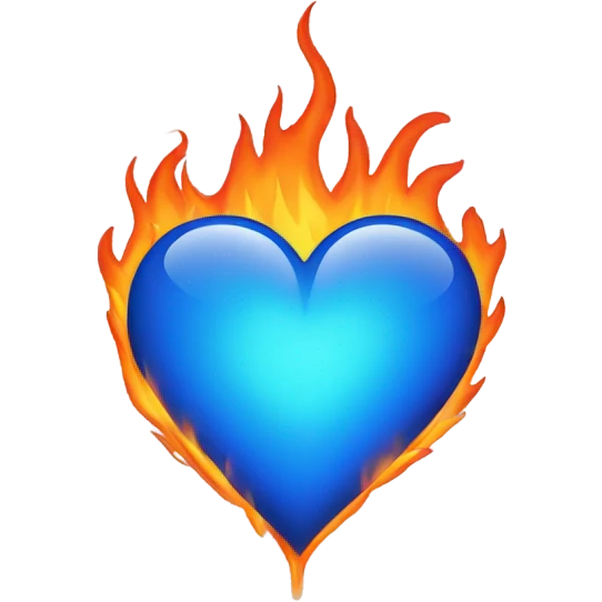 Blue heart on fire emoji