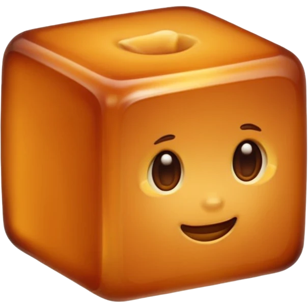 caramel cube without face emoji