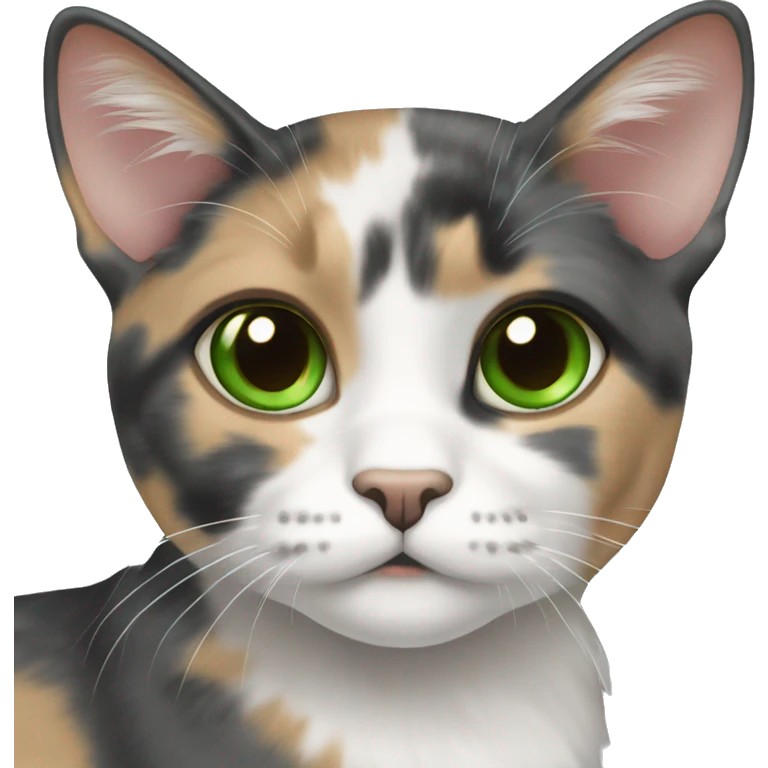 Dilute calico with green eyes  emoji