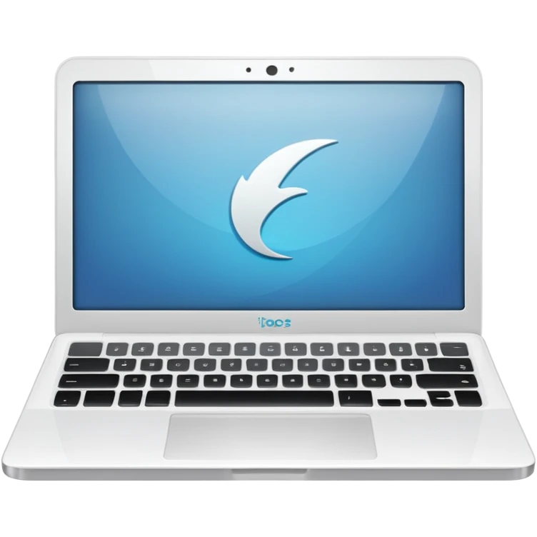 a white laptop on a black background emoji