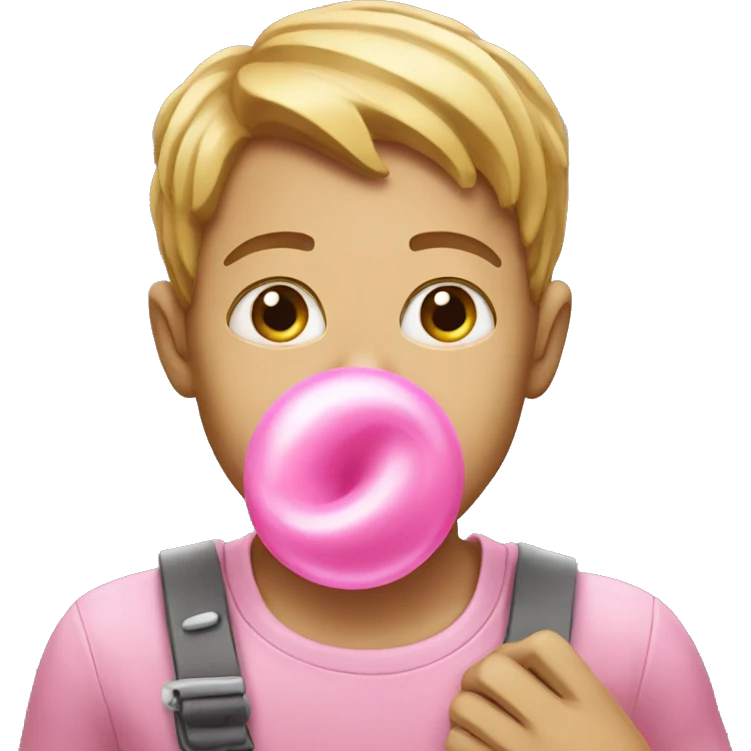 Emoji eating bubble gum emoji