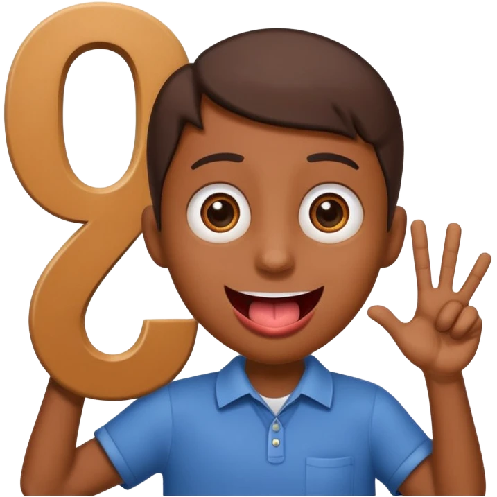 A school that has the number 9 on top of it's eyes holding a sign with the number 9 on the sign with a mouth sticking out his tongue with legs and arms with him being happy full of joy emoji