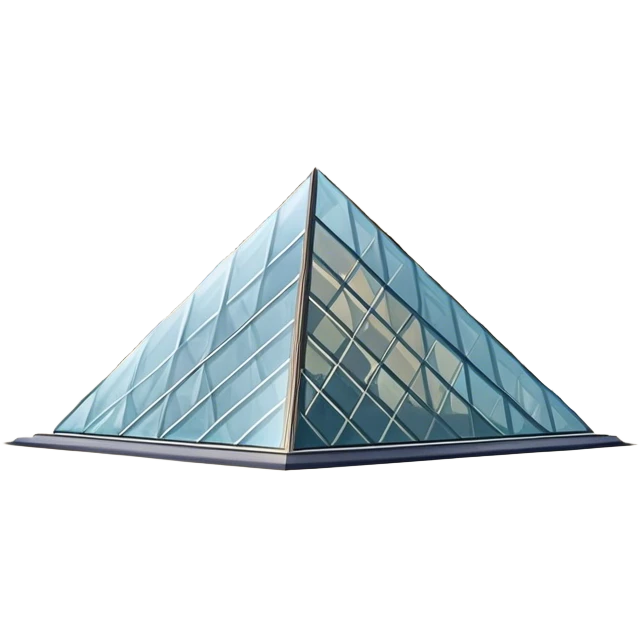 Cinematic Realistic Louvre Museum Landmark Emoji, depicted with the historic museum facade and glass pyramid rendered with lifelike detail and elegant, ambient lighting. emoji