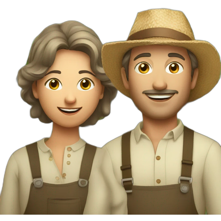 two winegrower friends in france emoji