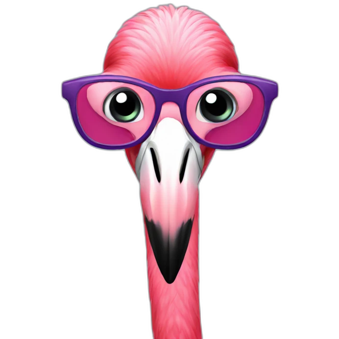 flamingo with glasses emoji