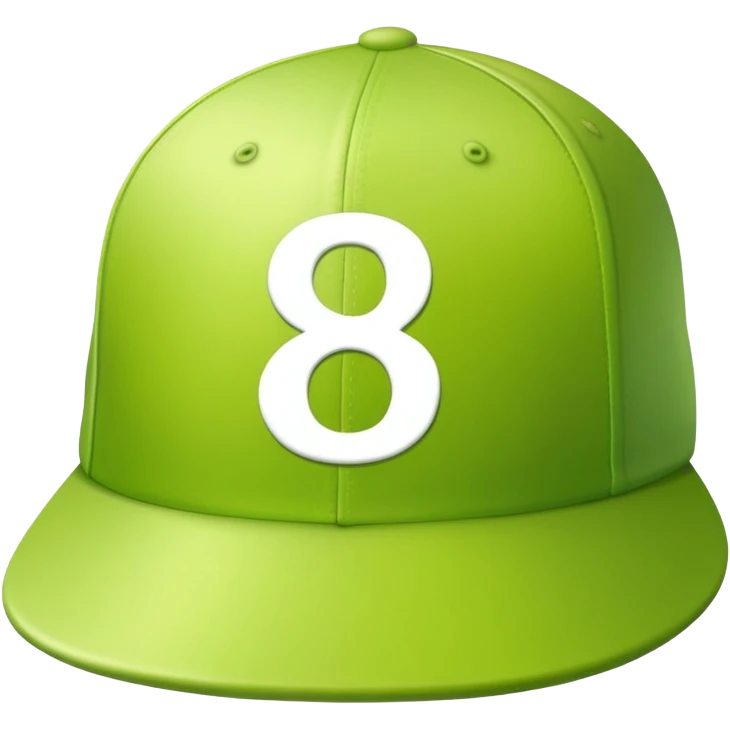 light lime cap with number “8” on it emoji