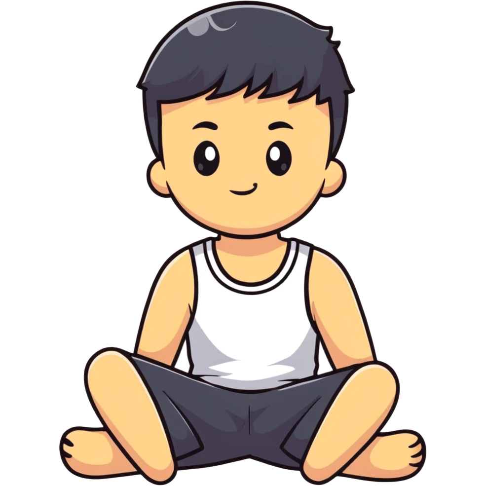 sitting boy in tank top emoji
