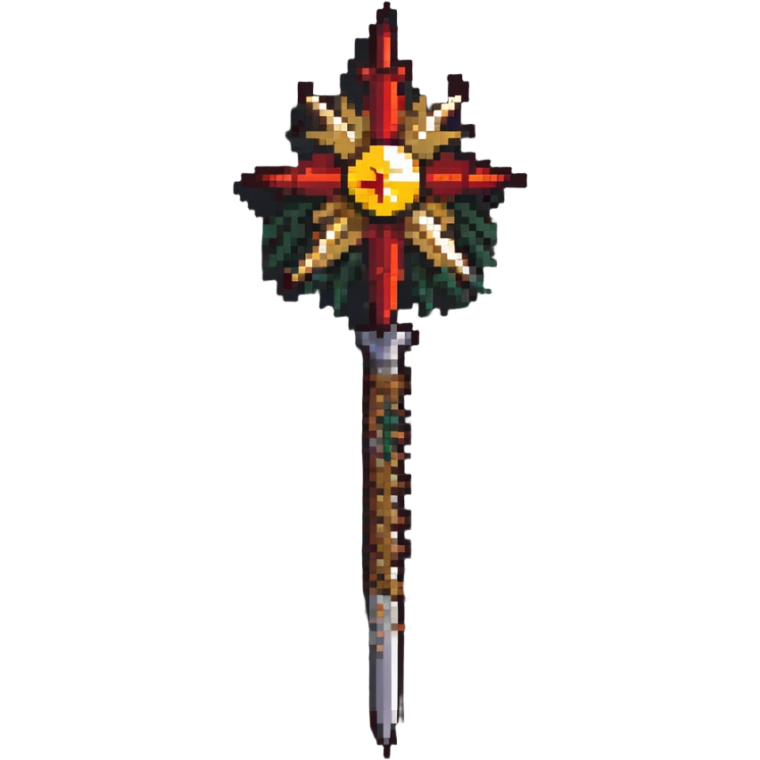 Medieval morning star weapon with red and gold spikes emoji