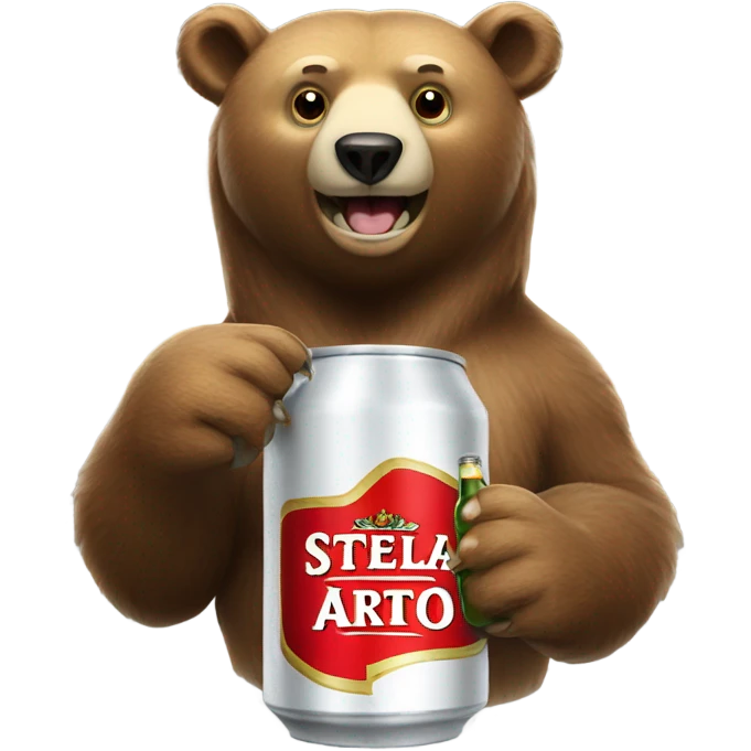 Bear drinking Stella Artois beer emoji