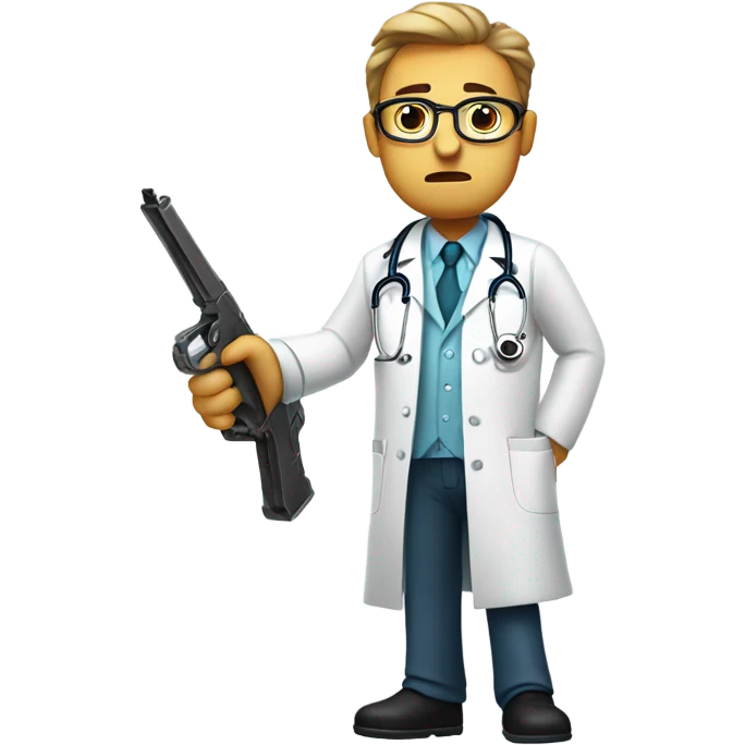 Doctor with gun emoji
