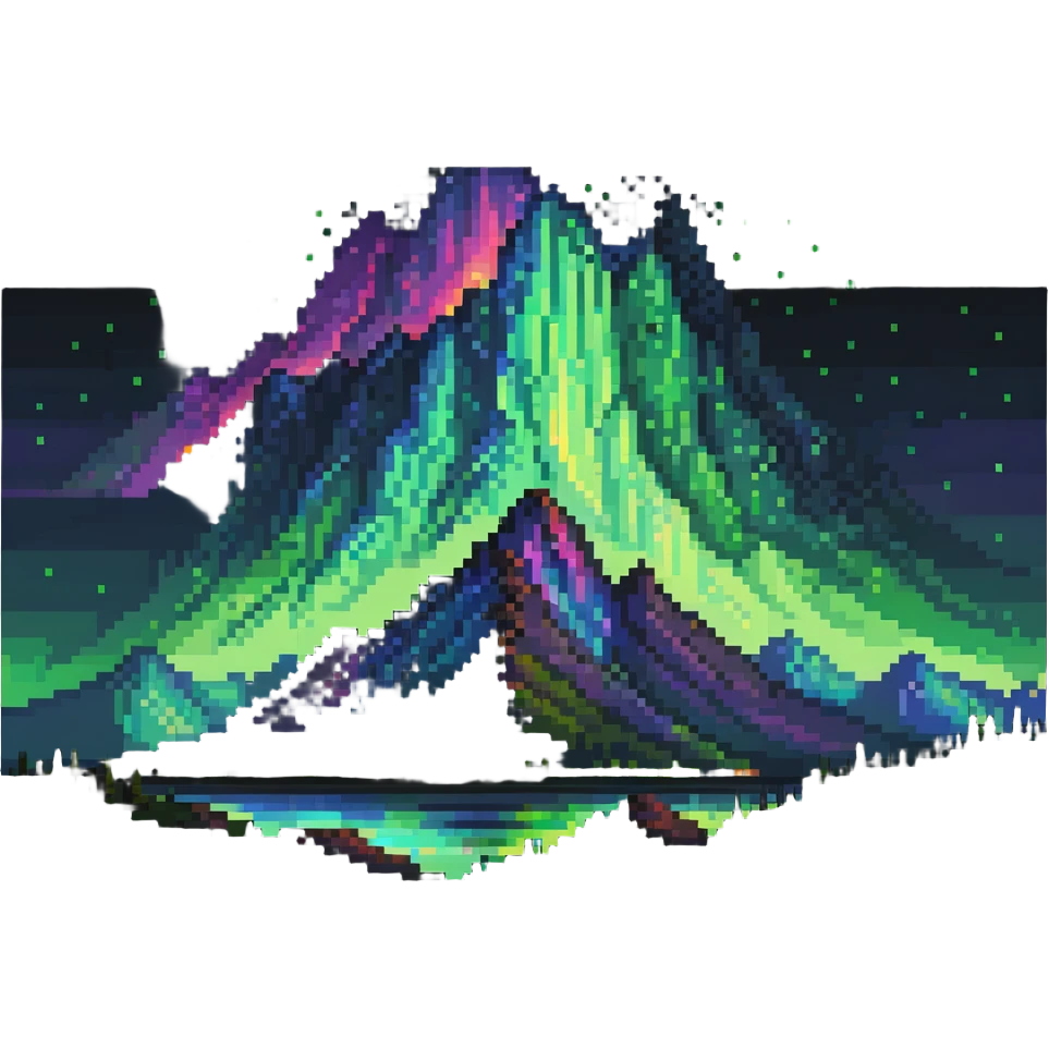aurora borealis over mountains emoji