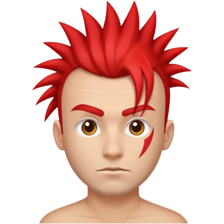 Mec avec une crête rouge emoji