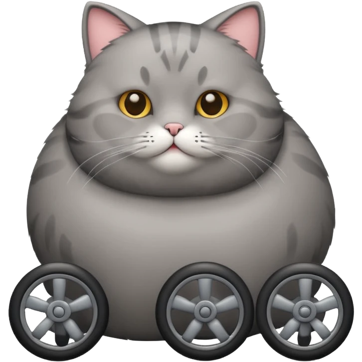 chubby cat with wheels emoji