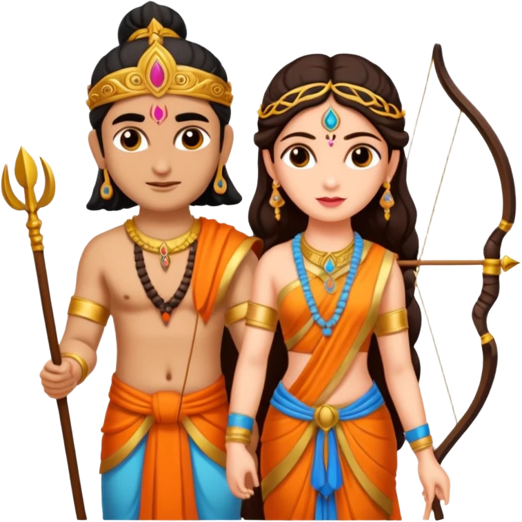 Lord Ram with sita and bow emoji