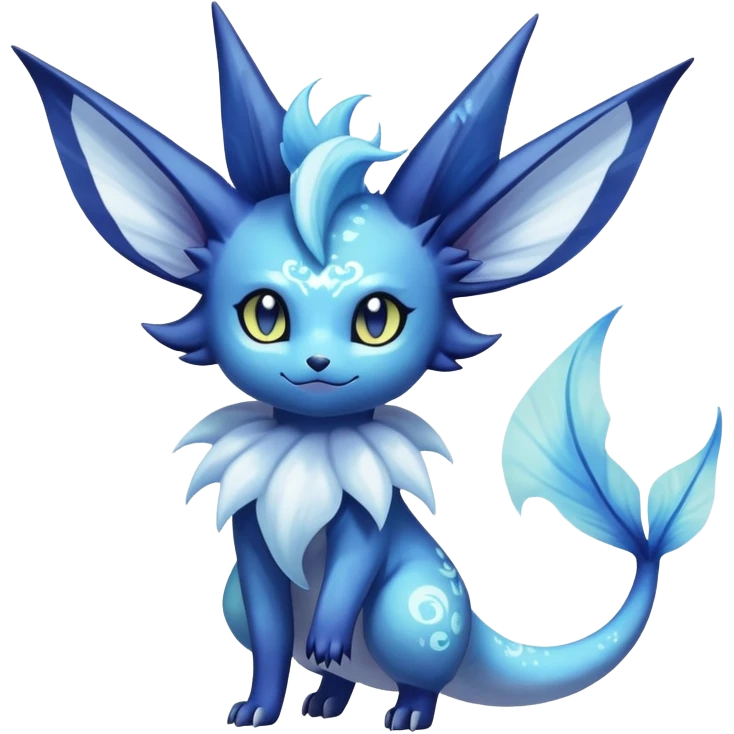 Nebulae Noibat-Vaporeon-Meowstic-Fakémon-hybrid-creature (full body)  emoji