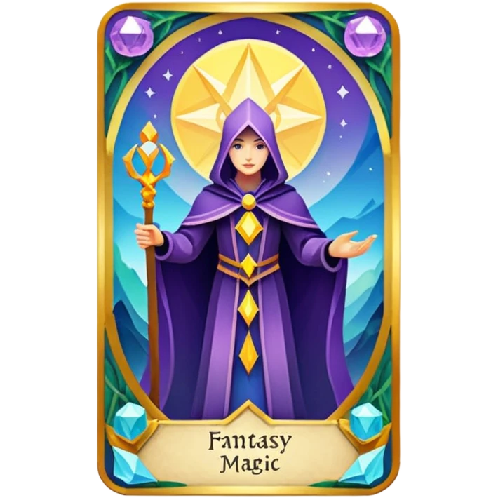 fantasy magic tarot card low poly emoji