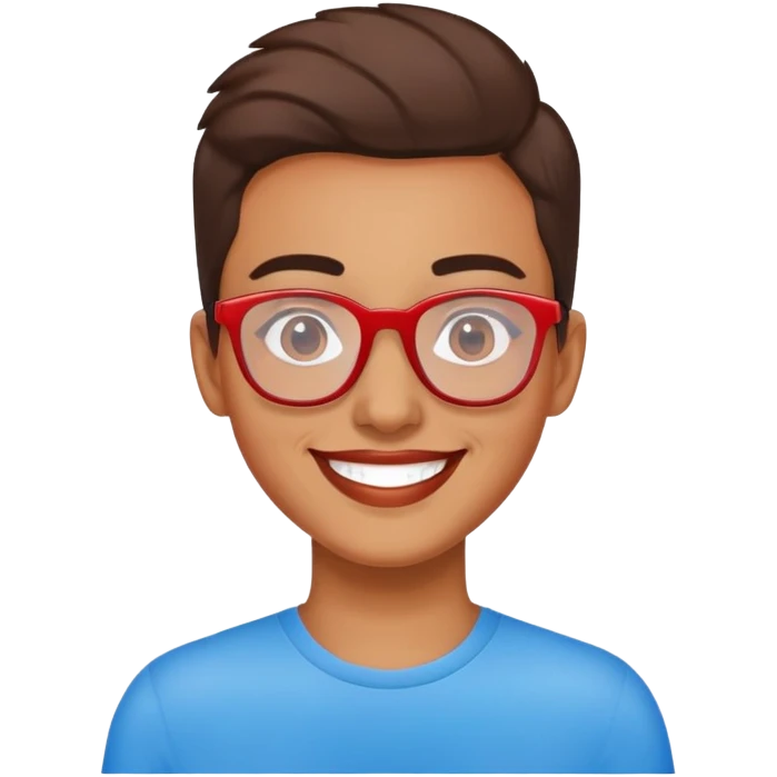 Smile with blue and red glasses  emoji