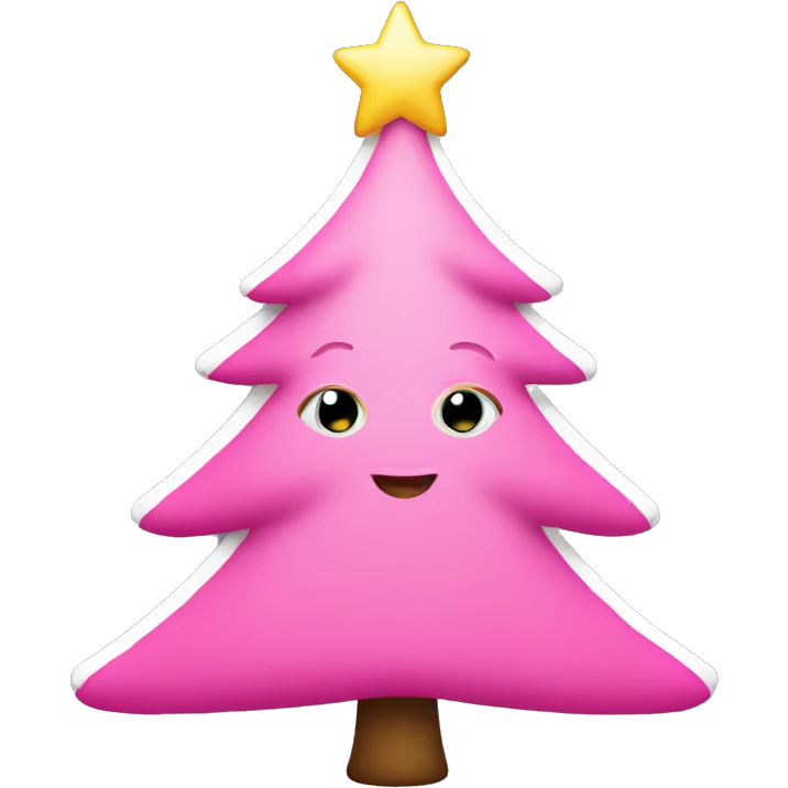 Pink cute Christmas tree emoji