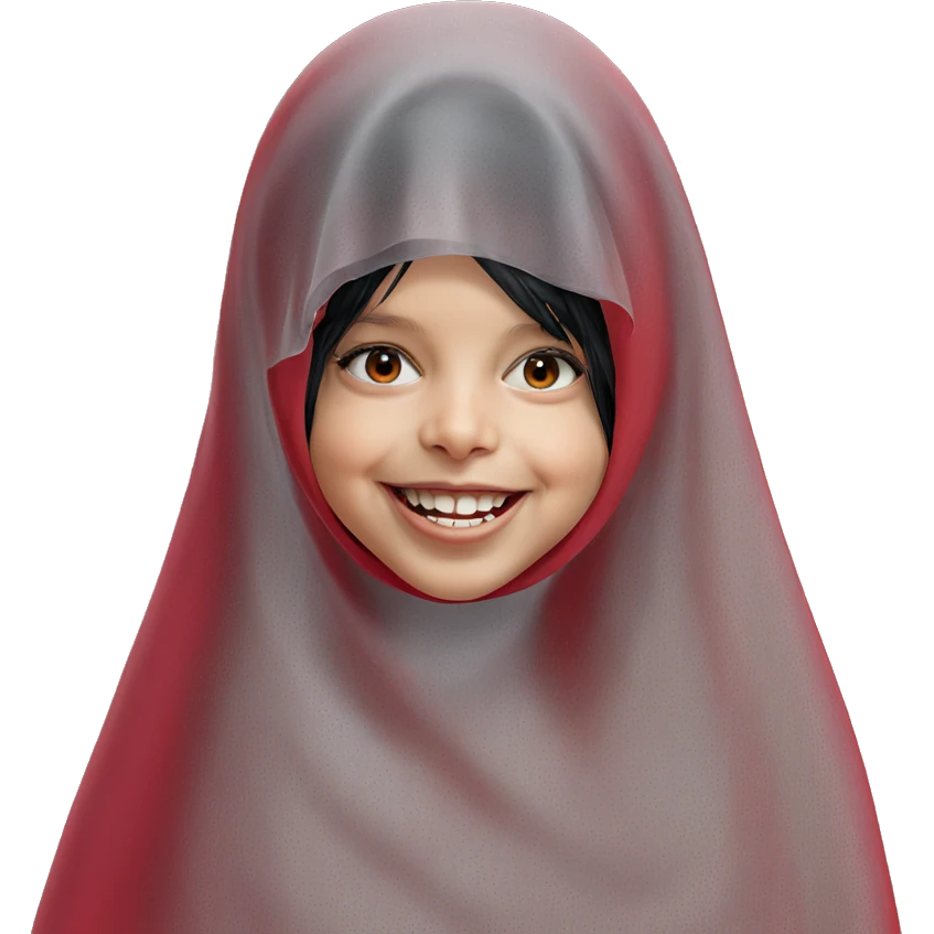 smiling girl in horror veil emoji