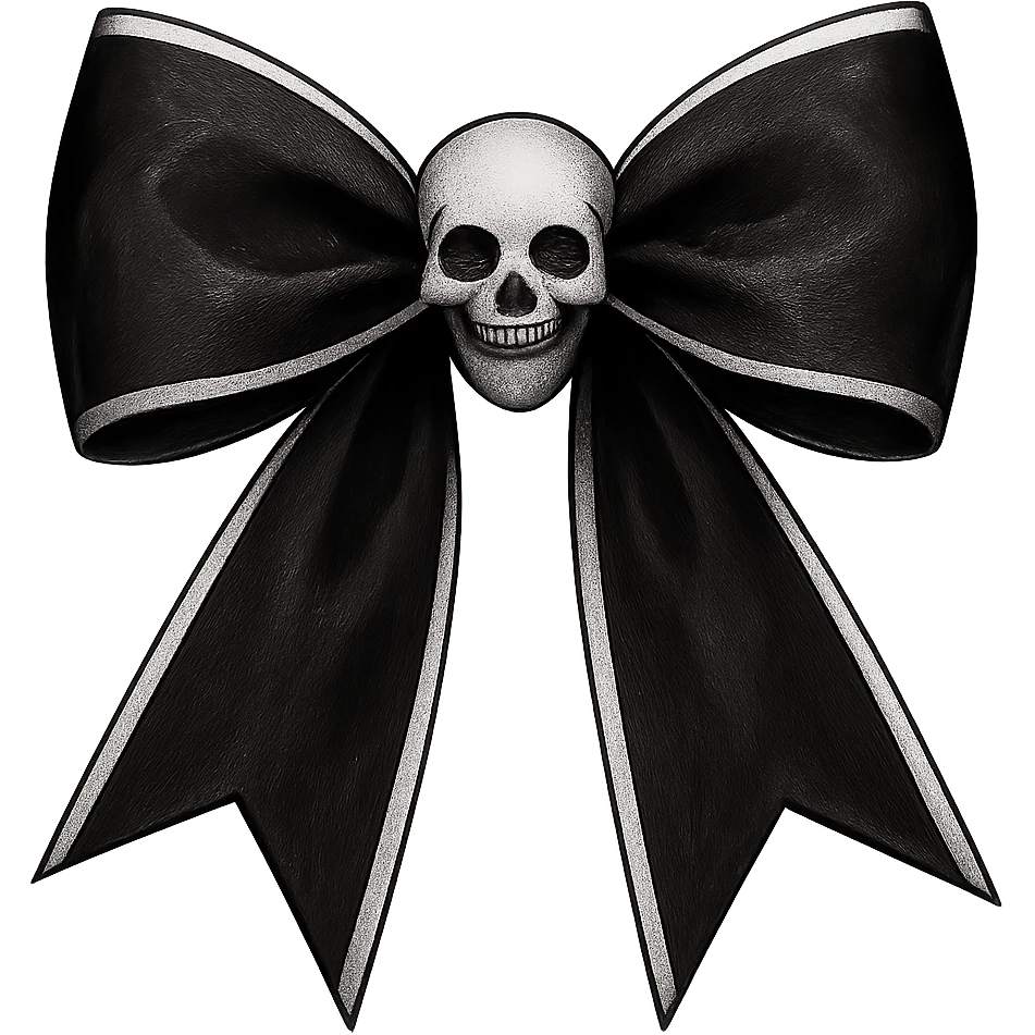 goth black white bow  , remove background emoji
