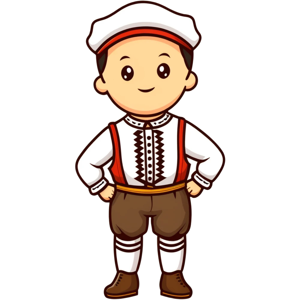 German in traditional Bavarian clothing shrugging emoji