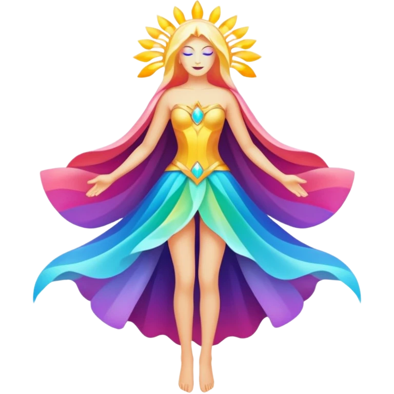 Abstract Colorful Ascending Divine La Creatura, full body emoji