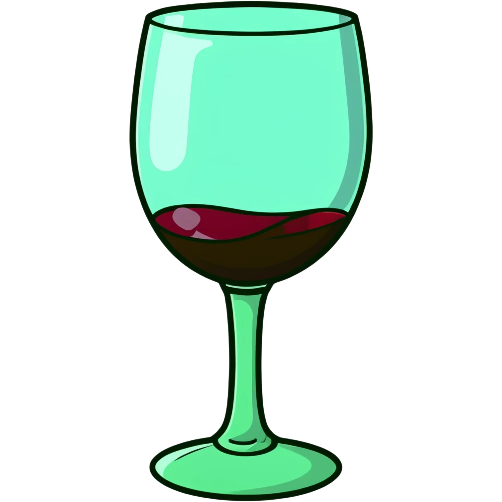 glass filled to the brim with red wine emoji