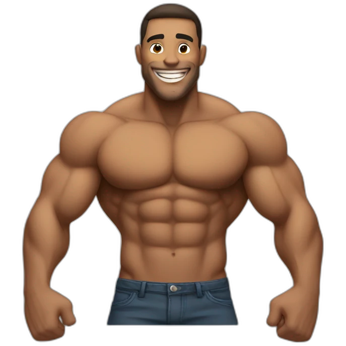  muscular guy smiling emoji