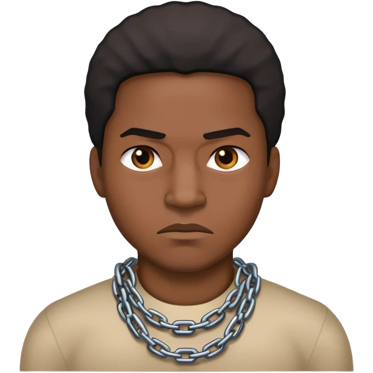 black man restricted by chains emoji