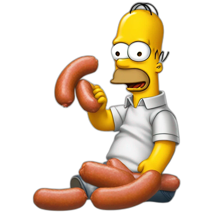 Homie Simpson eating sausage emoji