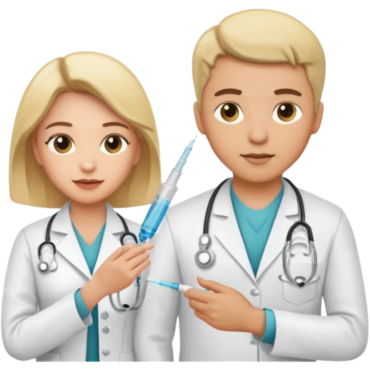 Doctor give nurse an injection  emoji