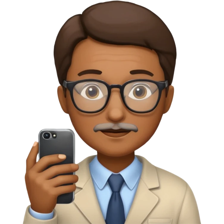 professor with phone emoji