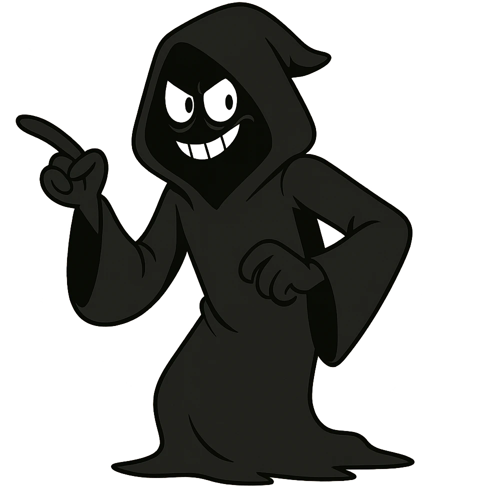 flat toon style shadowy figure in a black robe emoji