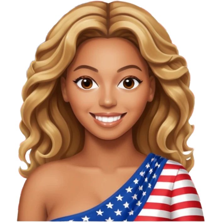 Beyonce with american flag emoji