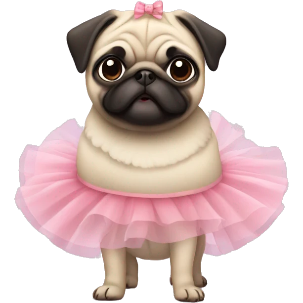 Fun pug wearing tutu emoji